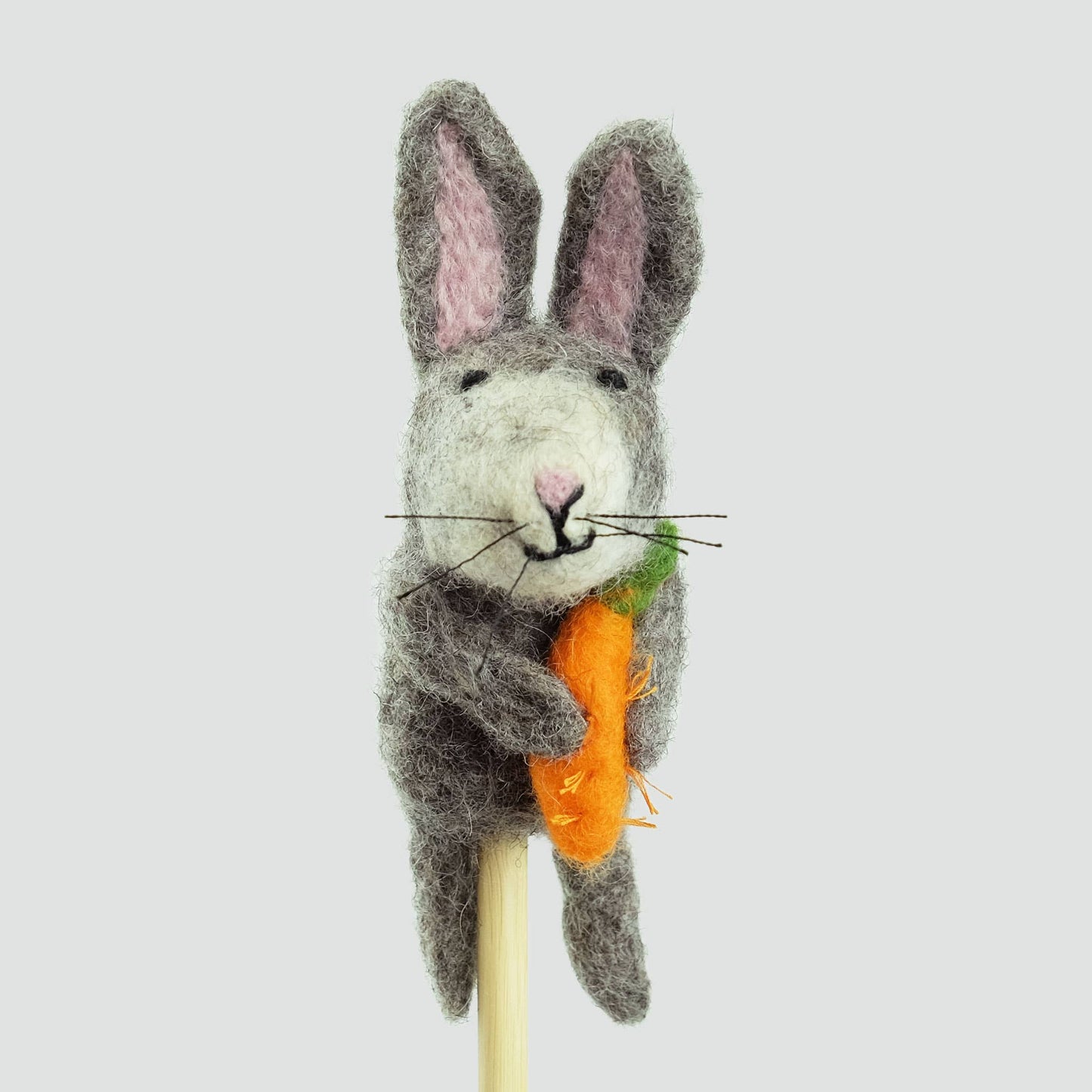 Felt Finger Puppet Grey Bunny