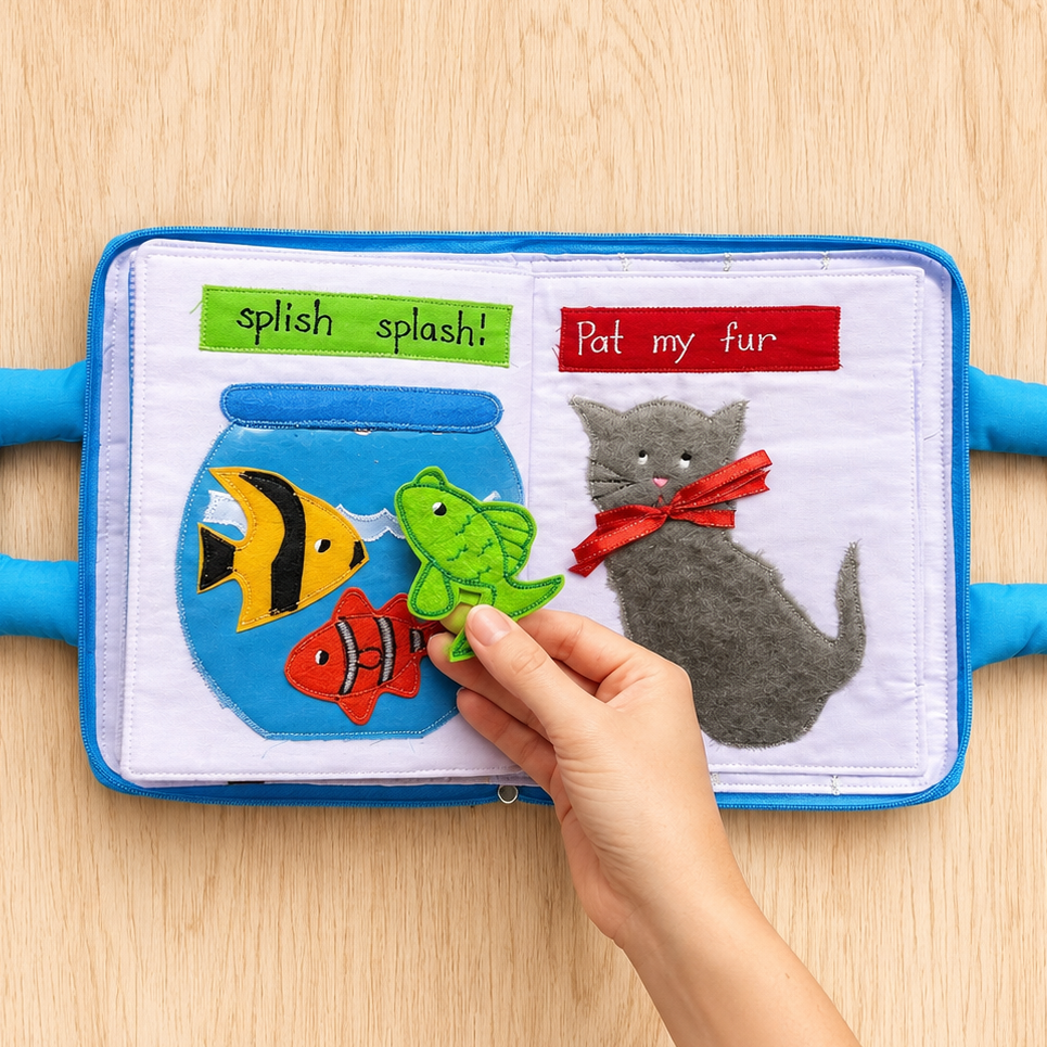 My Pets Quiet Book | Montessori Fabric Activity Book Australia