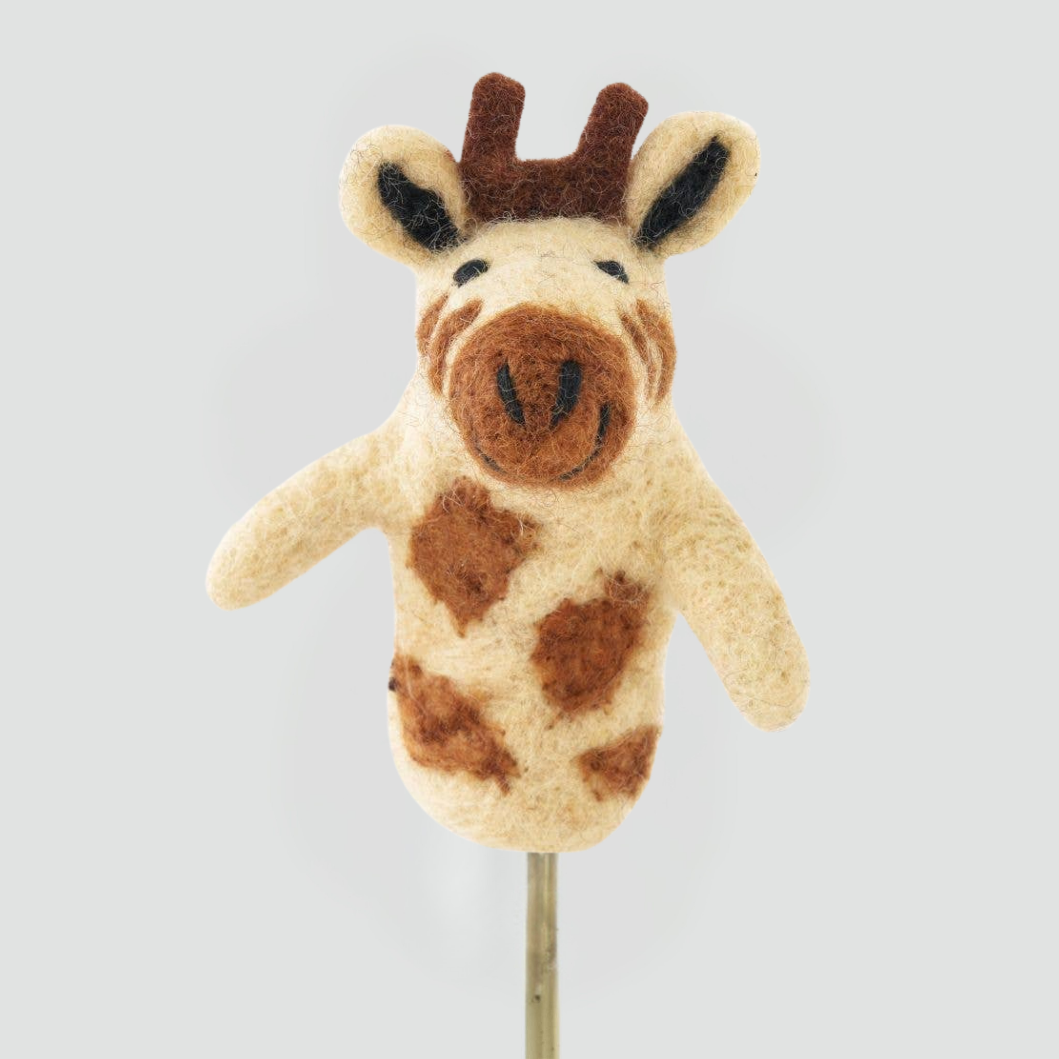 Giraffe Felt Finger Puppet | Montessori Wildlife Play Toy