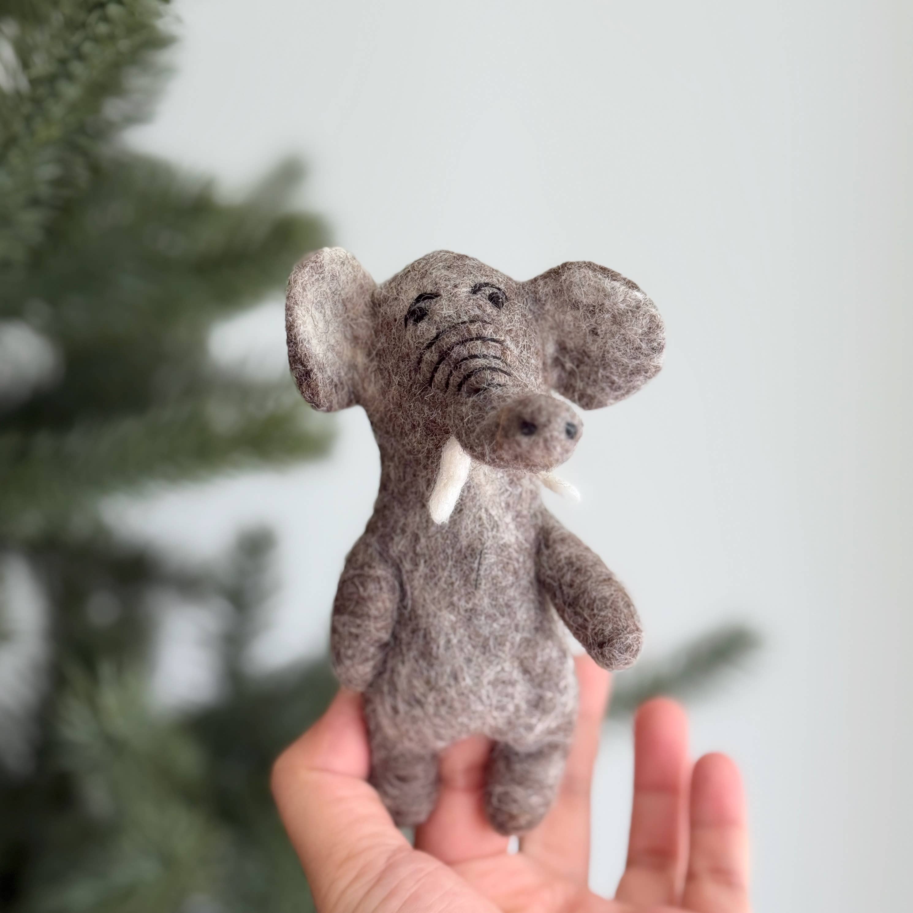 Elephant Felt Finger Puppet | Montessori Safari Play Toy