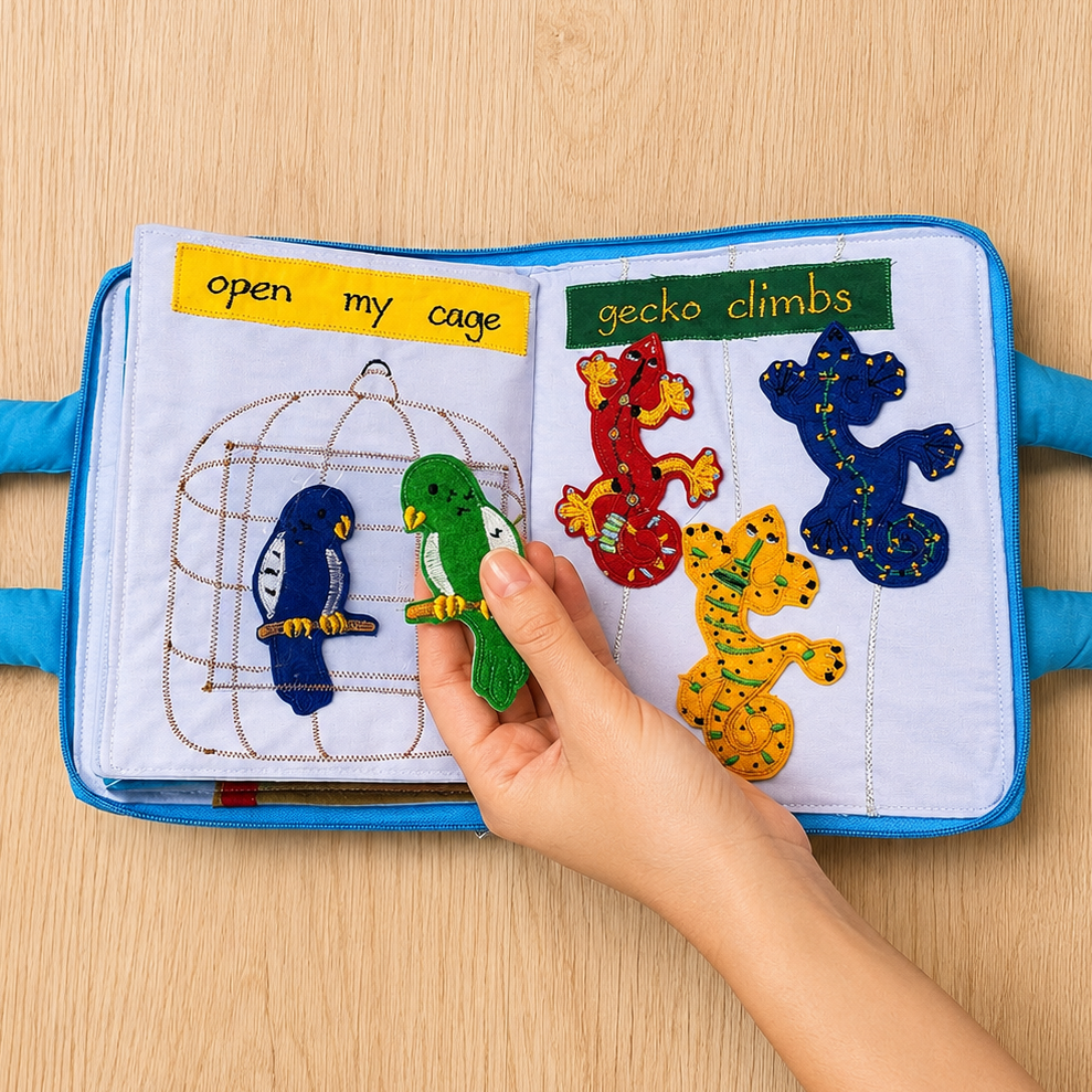My Pets Quiet Book | Montessori Fabric Activity Book Australia