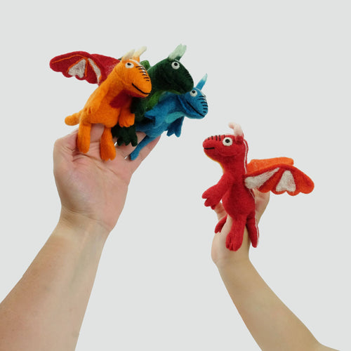 Felt Finger Puppet Dragons