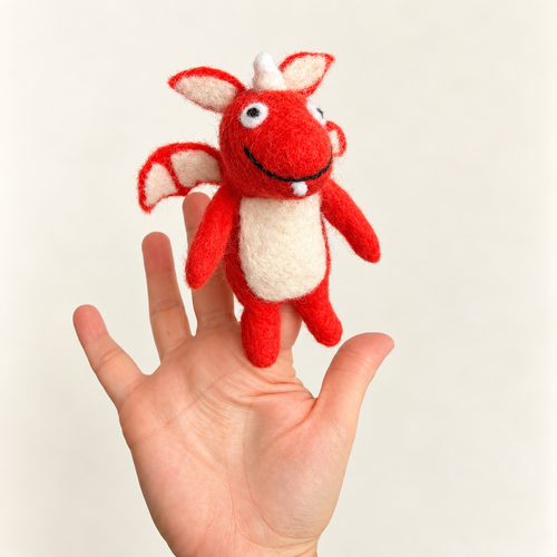 Dragon Felt Finger Puppet – Handmade Wool