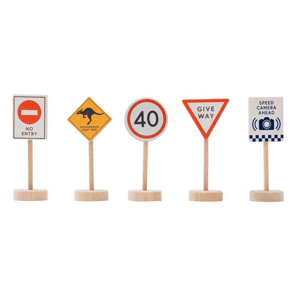 ICONIC WOODEN TOY - LOOSE CHANGE AUSSIE ROAD SIGNS