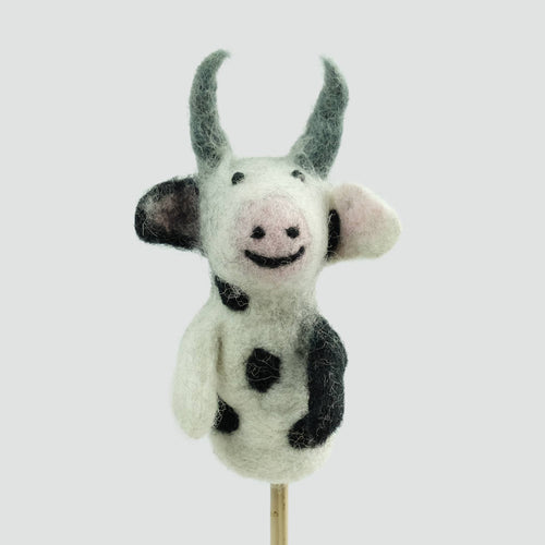 Cow Felt Finger Puppet | Montessori Farm Play Toy