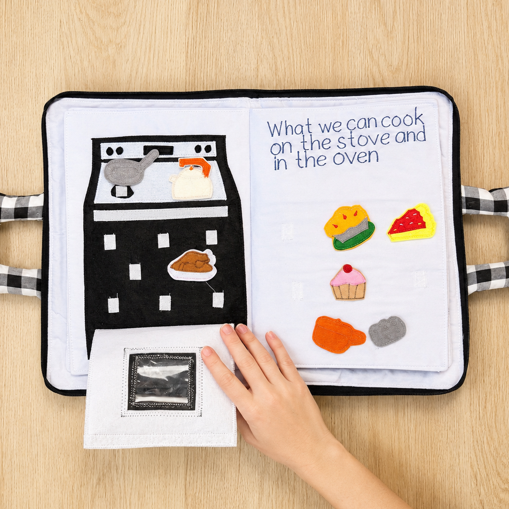 My Kitchen Quiet Book | Montessori Learning & Life Skills Activity Book