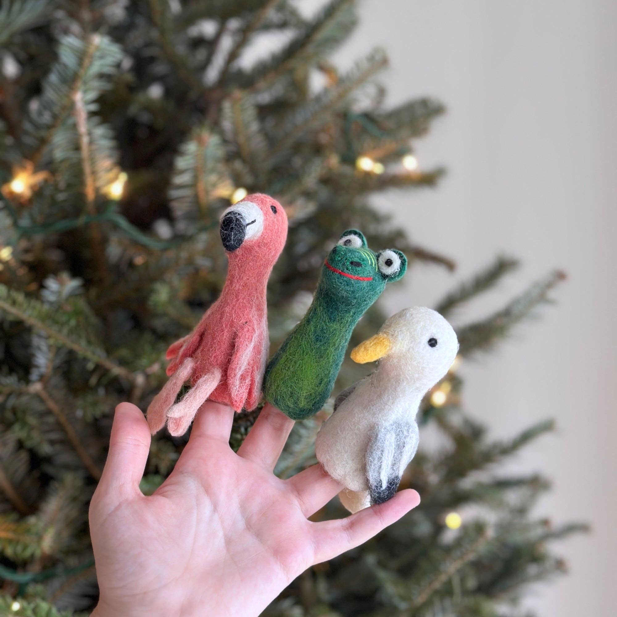 Crocodile Felt Finger Puppet | Montessori Wildlife Play Toy