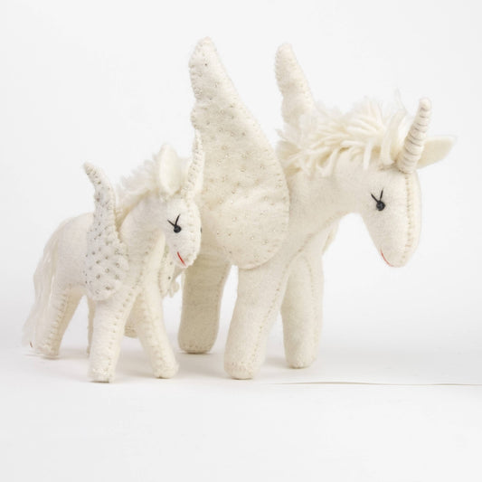 White Felt Unicorn – Large