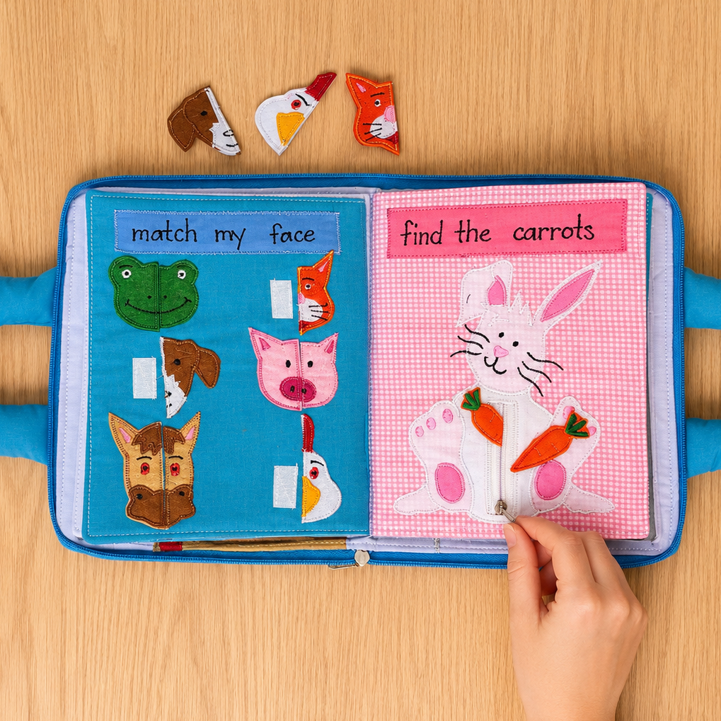 My Pets Quiet Book | Montessori Fabric Activity Book Australia