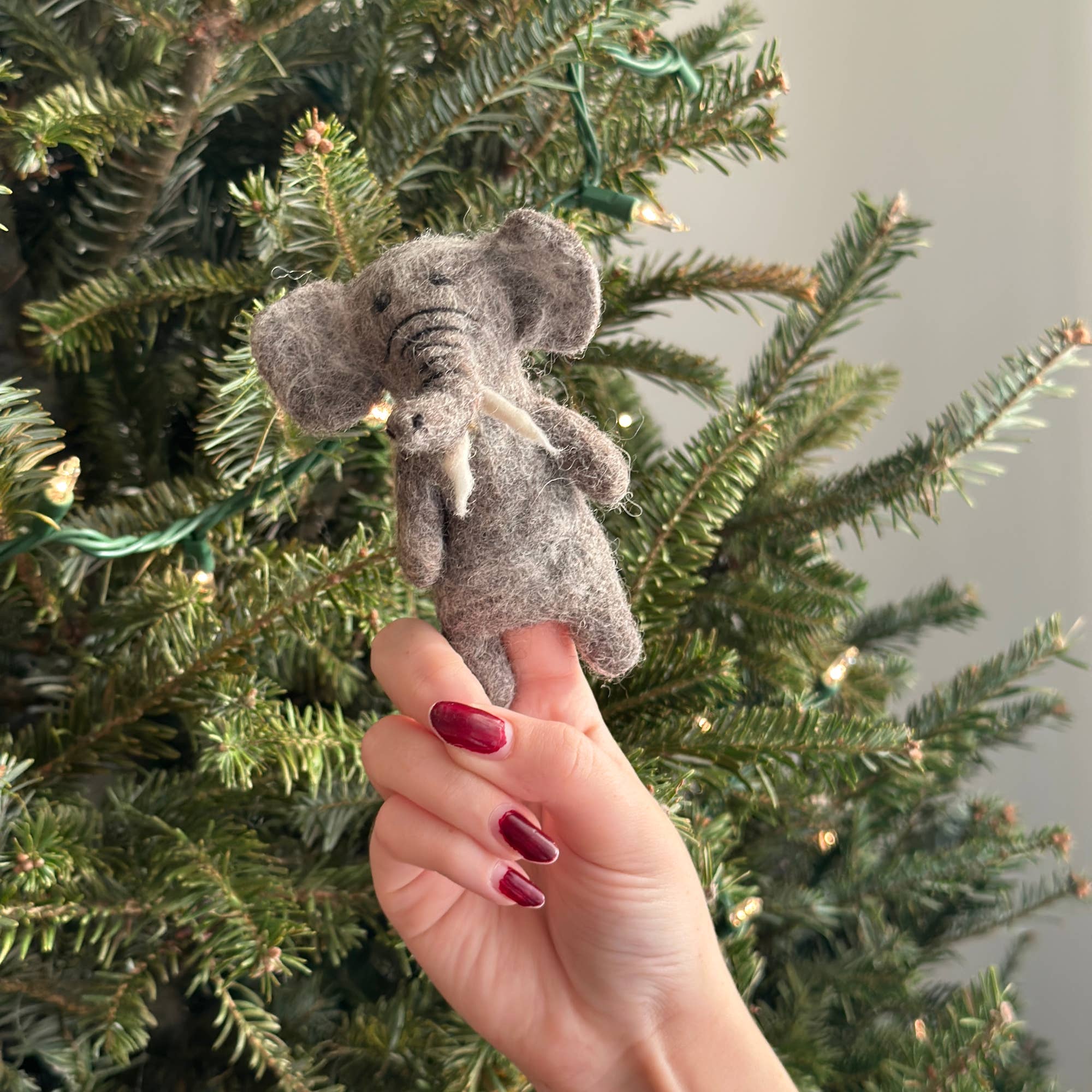 Elephant Felt Finger Puppet | Montessori Safari Play Toy