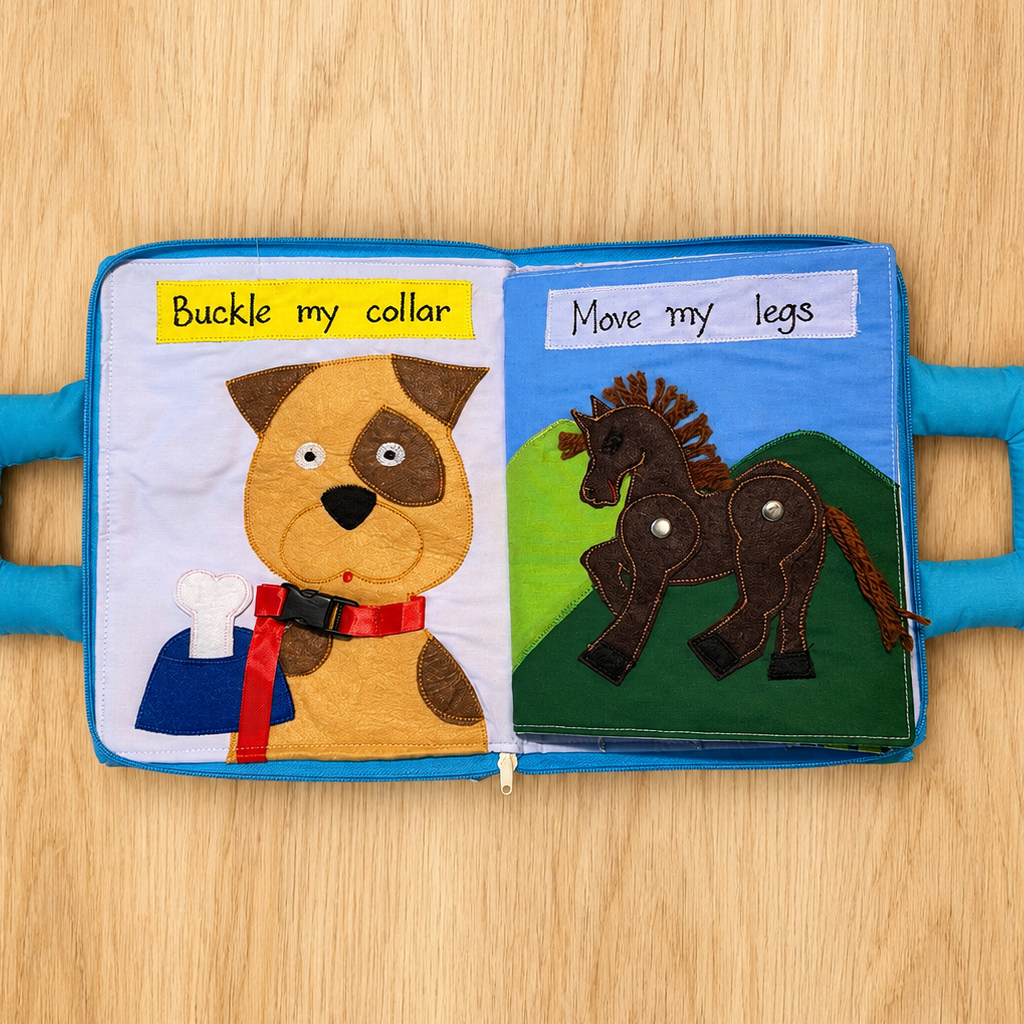 My Pets Quiet Book | Montessori Fabric Activity Book Australia