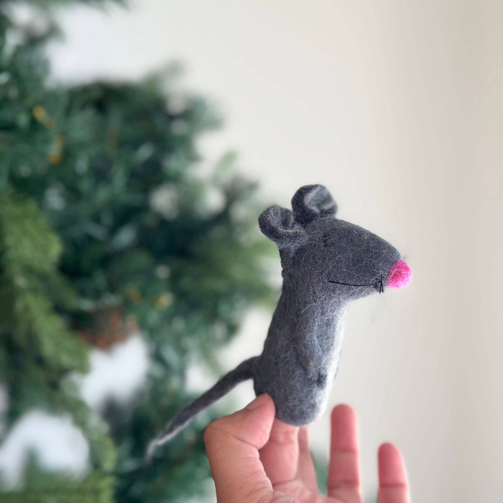 Gray Mouse Finger Puppet
