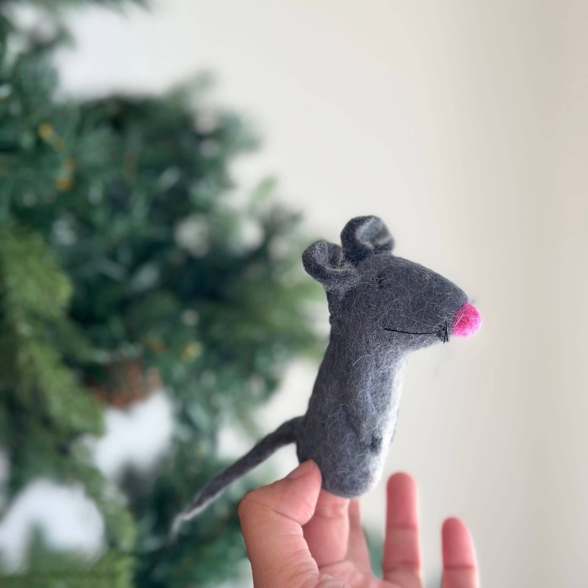Gray Mouse Finger Puppet
