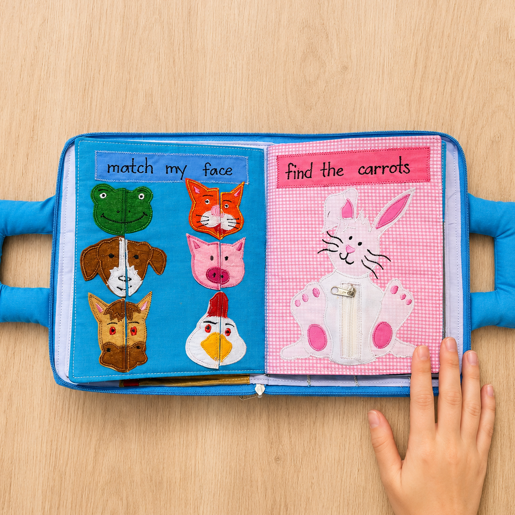 My Pets Quiet Book | Montessori Fabric Activity Book Australia
