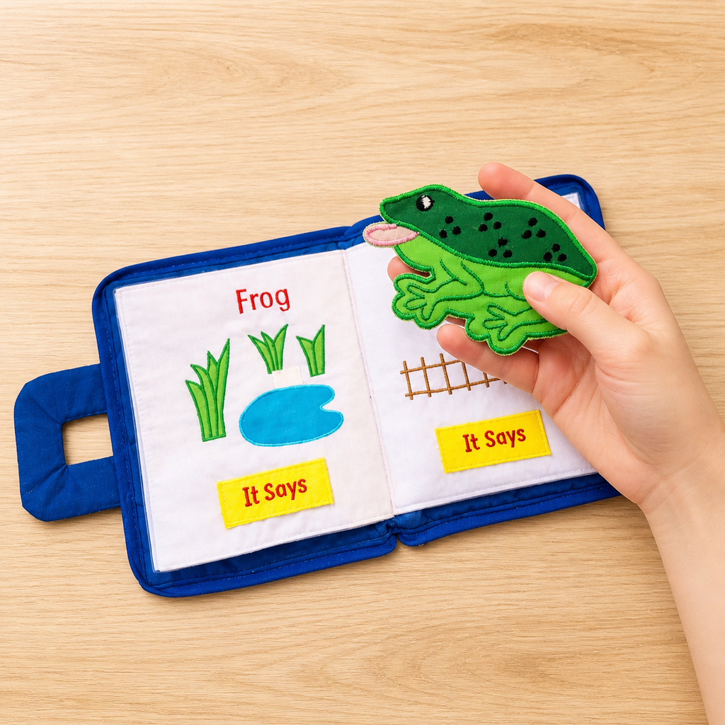 Who Lives Here? Quiet Book | Montessori Animal Sound Activity Book
