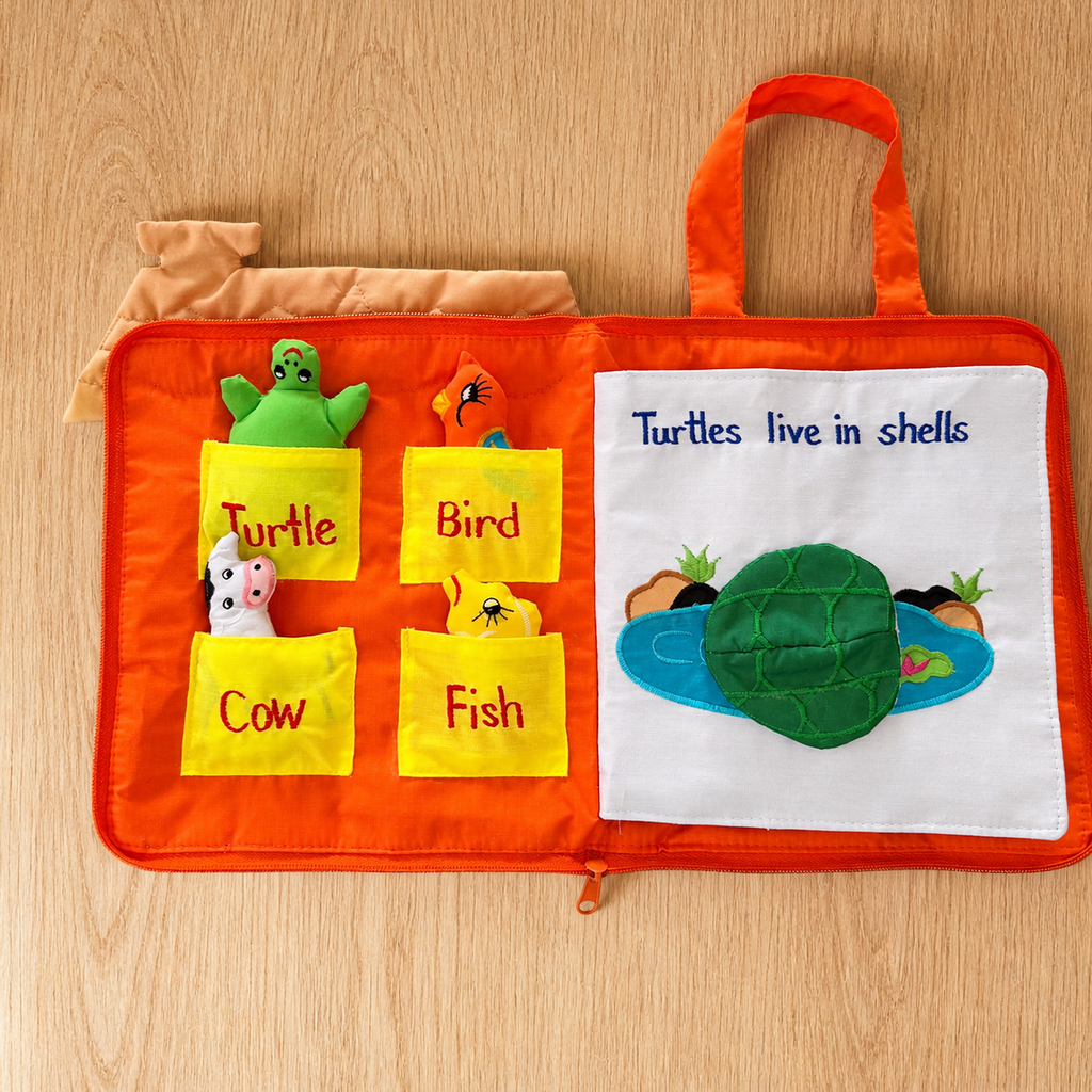 Right at Home Quiet Book | Soft Cloth Animal Matching Book for Toddlers
