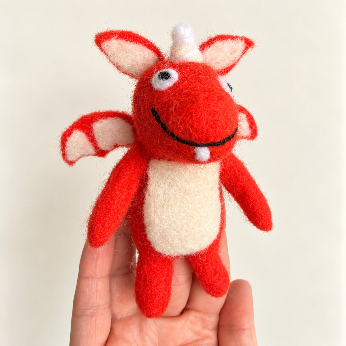 Dragon Felt Finger Puppet – Handmade Wool