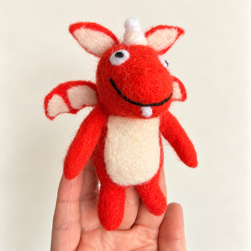 Dragon Felt Finger Puppet – Handmade Wool