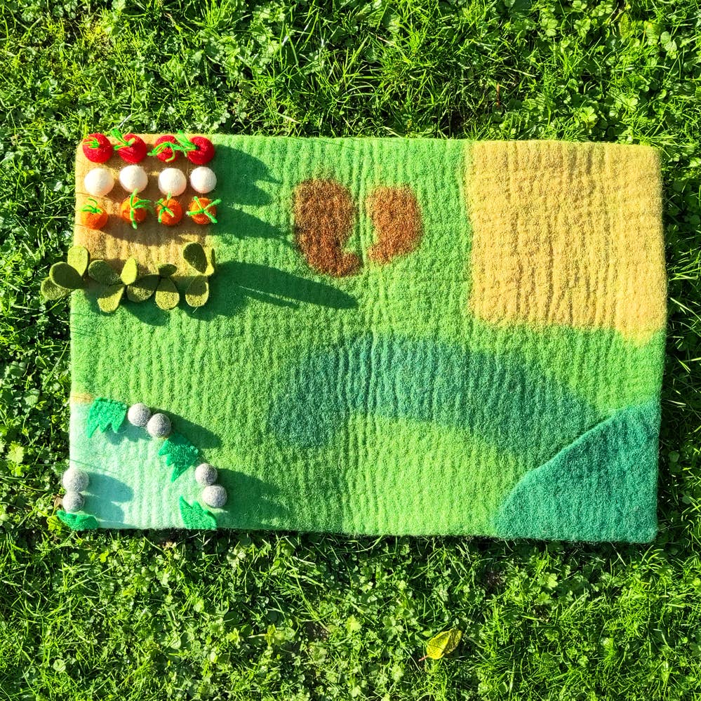Wool Felt Garden Play Mat Playscape – A Mini Adventure Awaits!