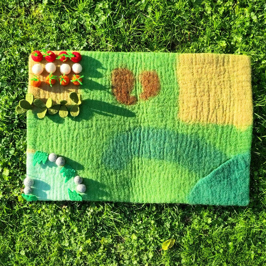 Wool Felt Garden Play Mat Playscape – A Mini Adventure Awaits!