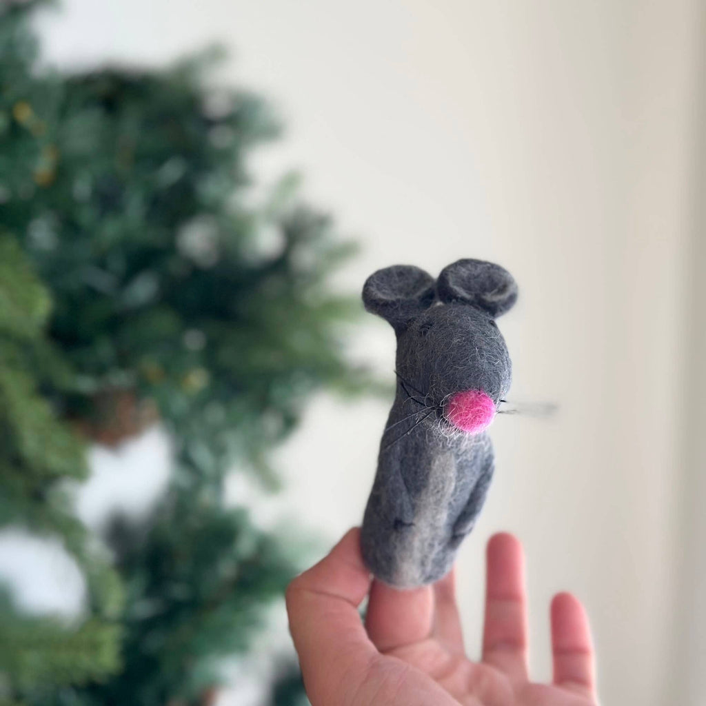 Gray Mouse Finger Puppet