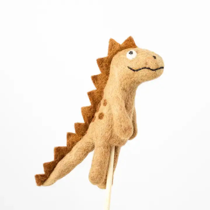 Finger Puppets - Dinosaur - Brown, Gray and Green