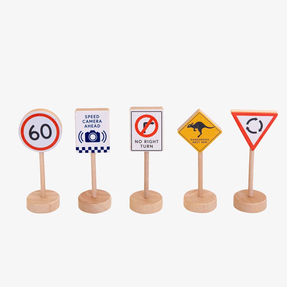 ICONIC WOODEN TOY - LOOSE CHANGE AUSSIE ROAD SIGNS