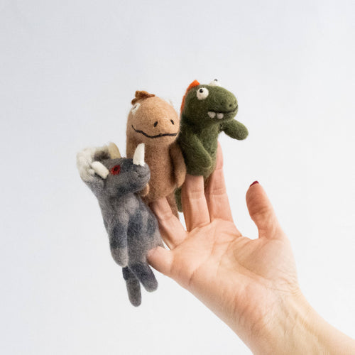 Dinosaur Felt Finger Puppet | Montessori Prehistoric Play Toy