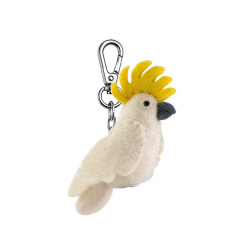 Cockatoo Felt Keychain | Handmade Australian Wildlife Keepsake