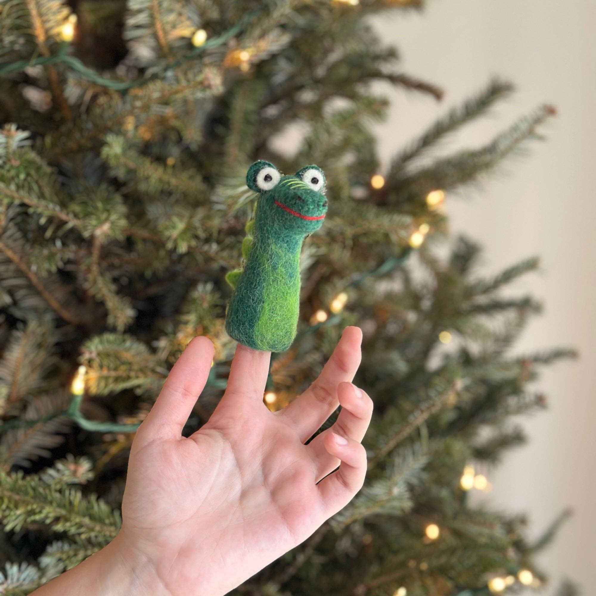 Crocodile Felt Finger Puppet | Montessori Wildlife Play Toy